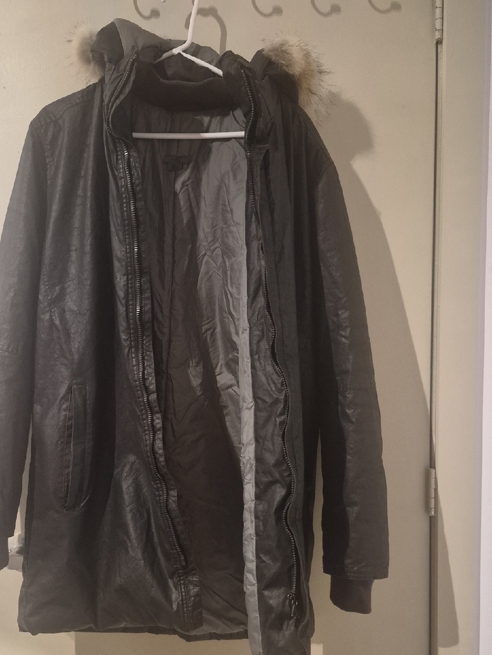 Women's Black Puffer Parka with Faux Fur Hood